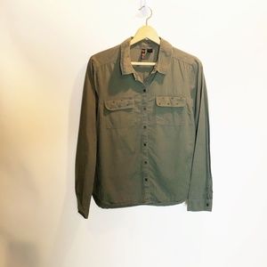 Full Tilt Army Green Studded Military Top